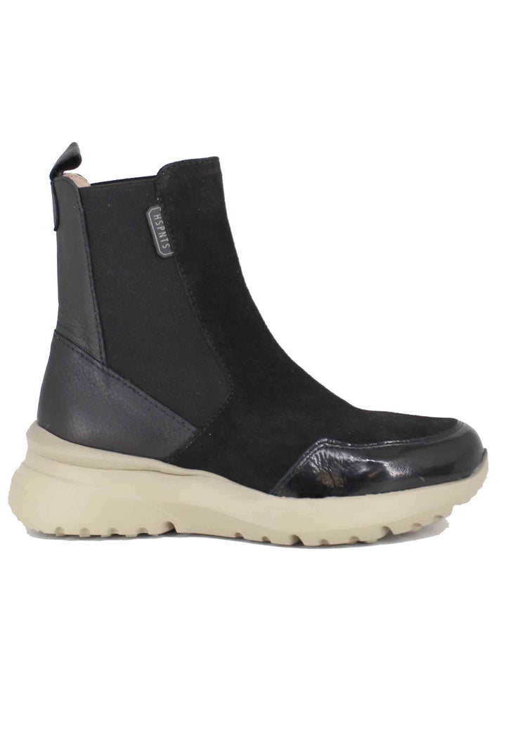 Spatarella Sneakers donna a stivaletto in pelle e tessuto nero Rio Black Duty-free