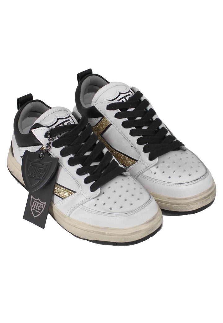 Spatarella Sneakers donna Starlight glitter in pelle bianca Italia