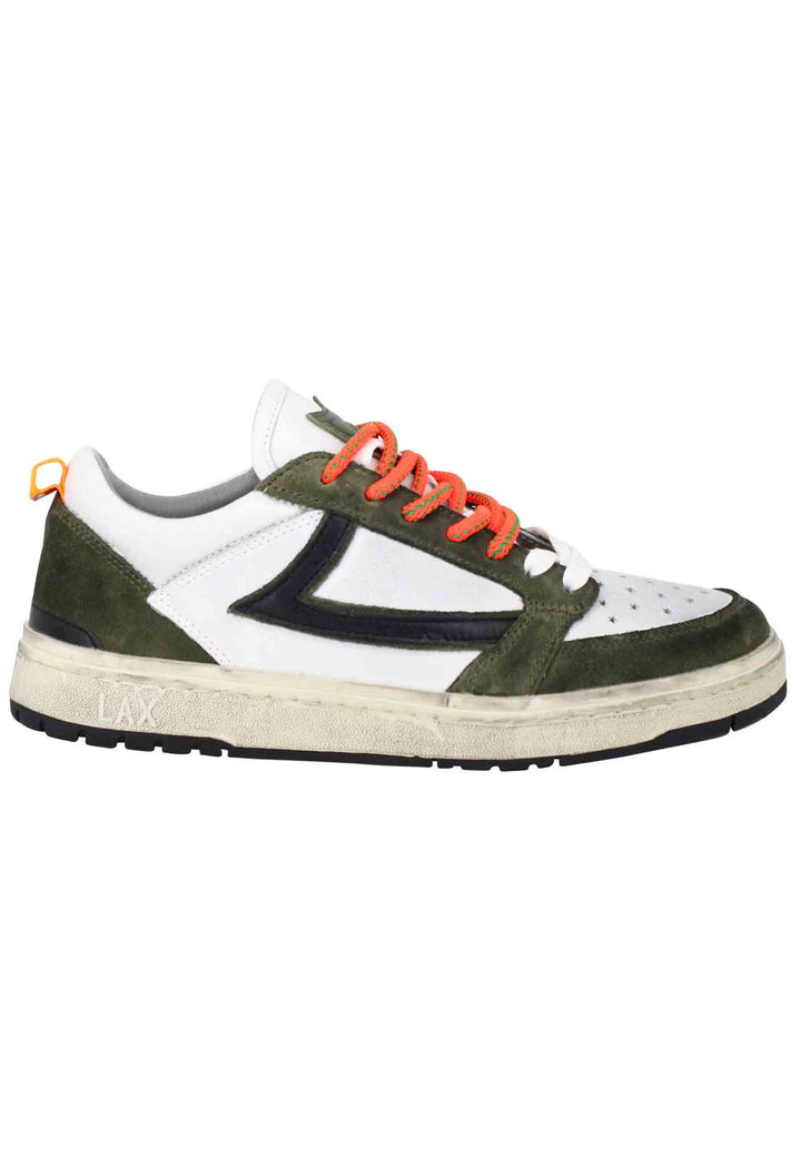 Spatarella Sneakers uomo Starlight Classic in pelle bianca con riporti in pelle verde Qualità
