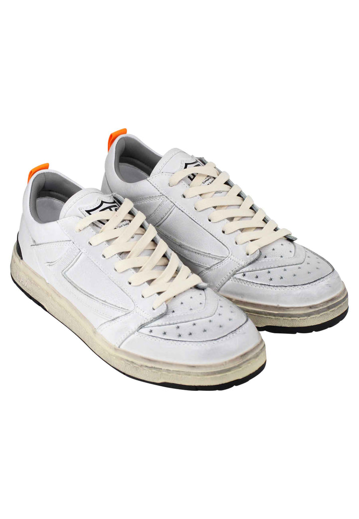 Spatarella Sneakers uomo Starlight Shield in pelle bianca vintage Promozione