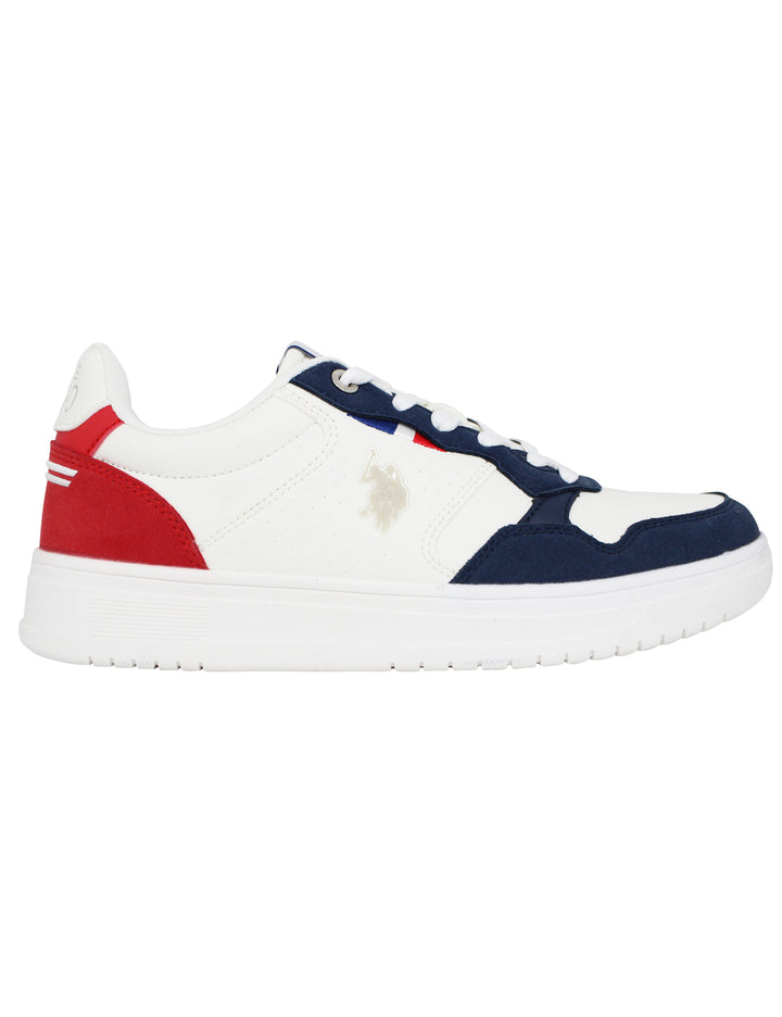 Spatarella Sneakers uomo in eco pelle vintage bianco e blu Negozi Online