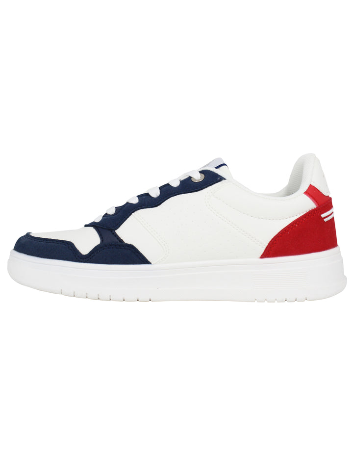 Spatarella Sneakers uomo in eco pelle vintage bianco e blu Negozi Online