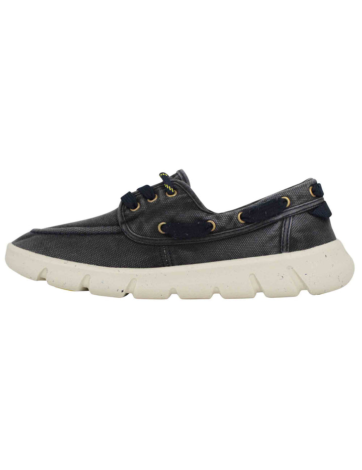 Spatarella Stringate uomo tabasco boat in tessuto blu con suola ultra leggera Affare Del Giorno