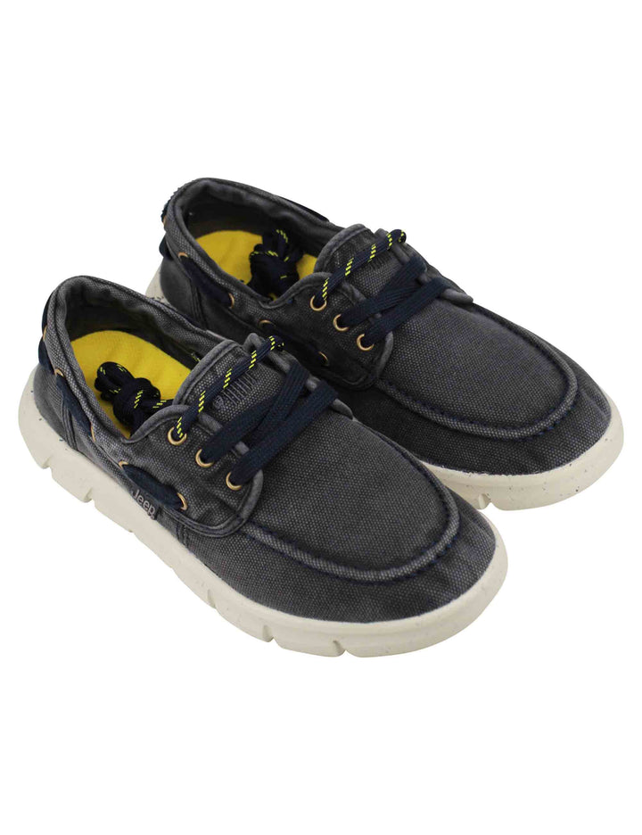 Spatarella Stringate uomo tabasco boat in tessuto blu con suola ultra leggera Affare Del Giorno