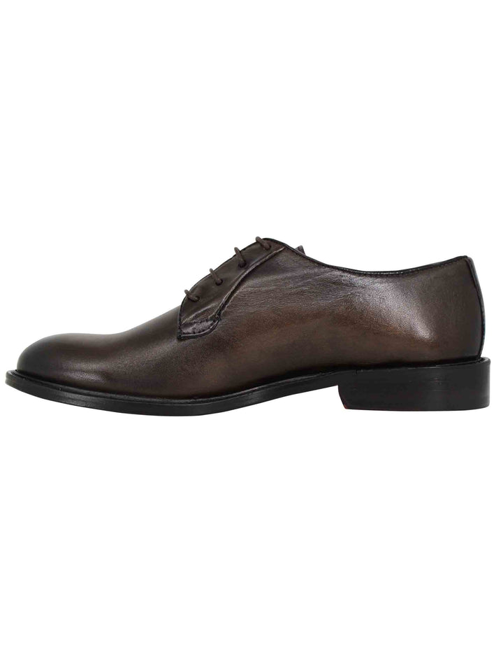 Spatarella Stringate uomo in pelle marrone con suola in cuoio cucita Prezzo Ridotto