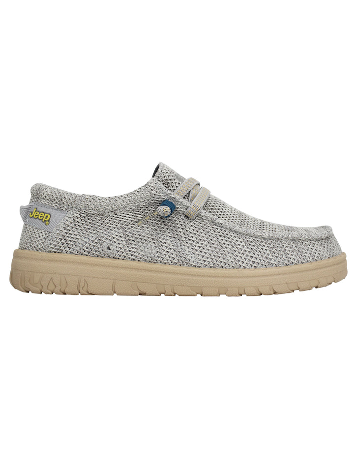 Spatarella Stringate uomo Samoa Wallabee Knit in tessuto grigio Sconto