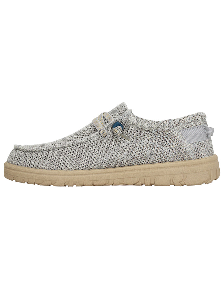 Spatarella Stringate uomo Samoa Wallabee Knit in tessuto grigio Sconto
