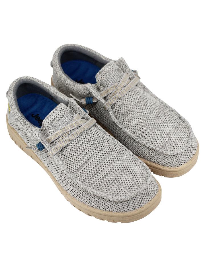 Spatarella Stringate uomo Samoa Wallabee Knit in tessuto grigio Sconto