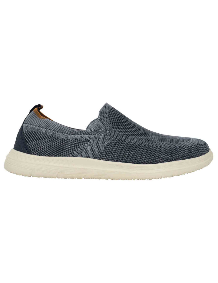 Spatarella Mocassini uomo Karoo slip on in tessuto blu con suola in gomma Economico