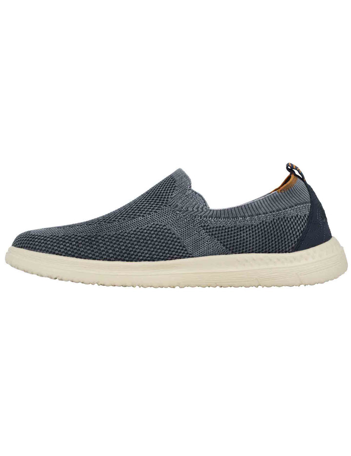 Spatarella Mocassini uomo Karoo slip on in tessuto blu con suola in gomma Economico