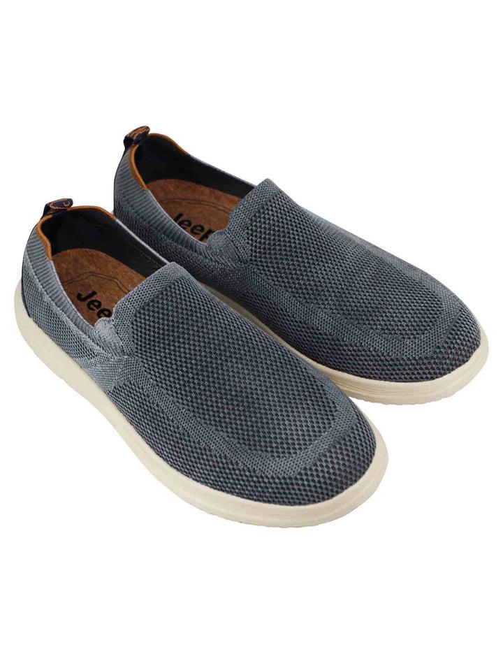 Spatarella Mocassini uomo Karoo slip on in tessuto blu con suola in gomma Economico
