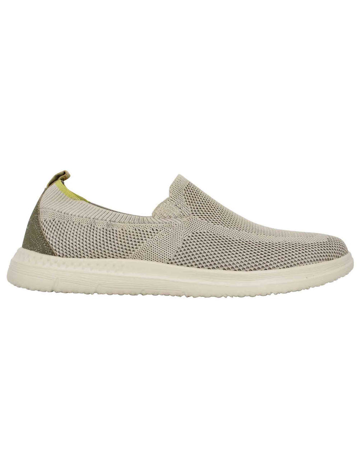 Spatarella Mocassini uomo Karoo slip on in tessuto verde con suola in gomma Online