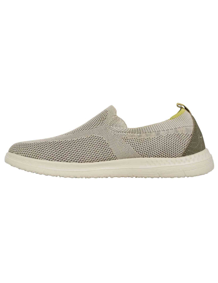Spatarella Mocassini uomo Karoo slip on in tessuto verde con suola in gomma Online