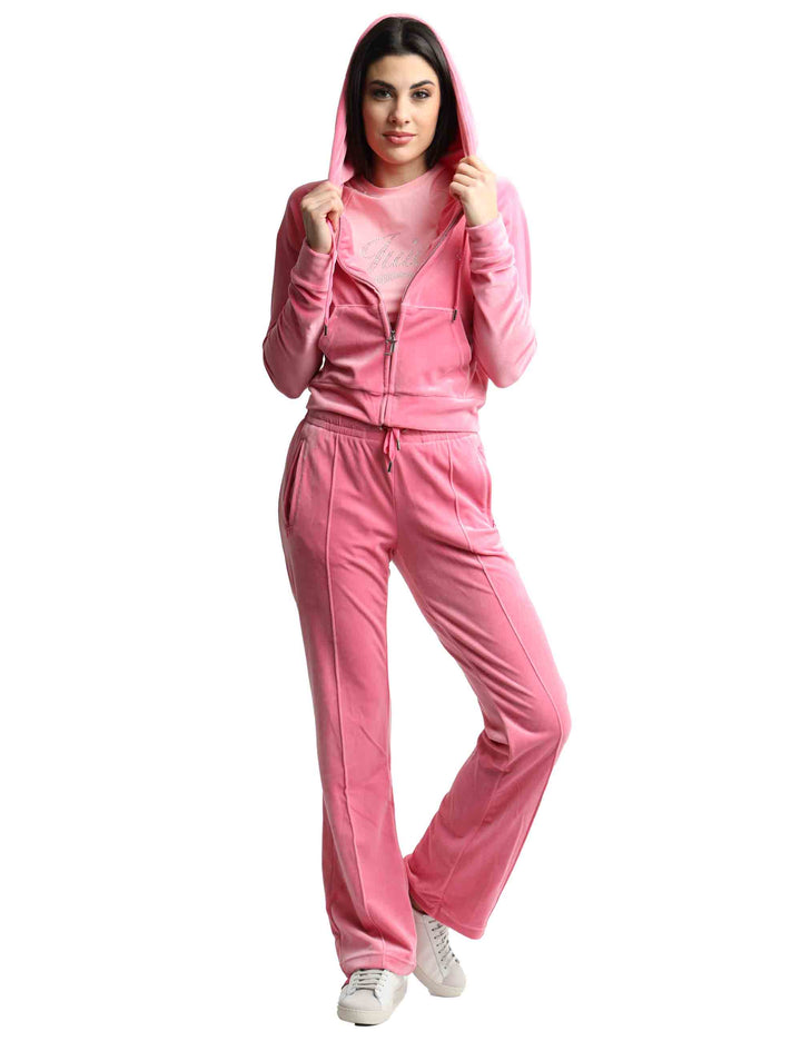 Spatarella Felpe donna Madison in tessuto rosa con cappuccio e zip Saldi Di Fabbrica