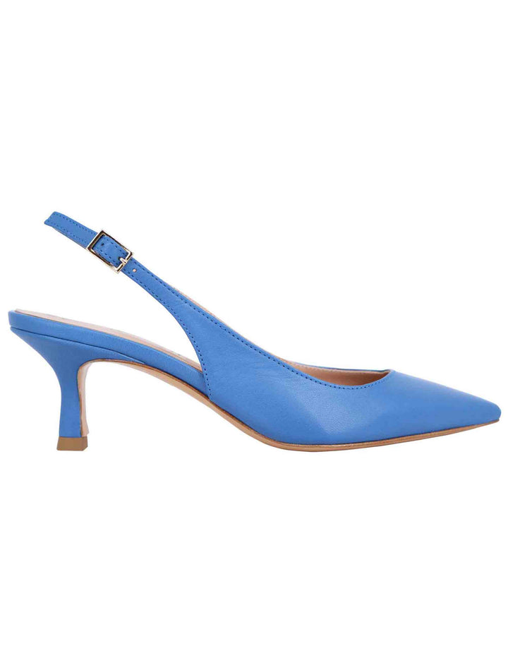 Spatarella Decollete slingback donna in pelle blu tacco basso I Più Venduti