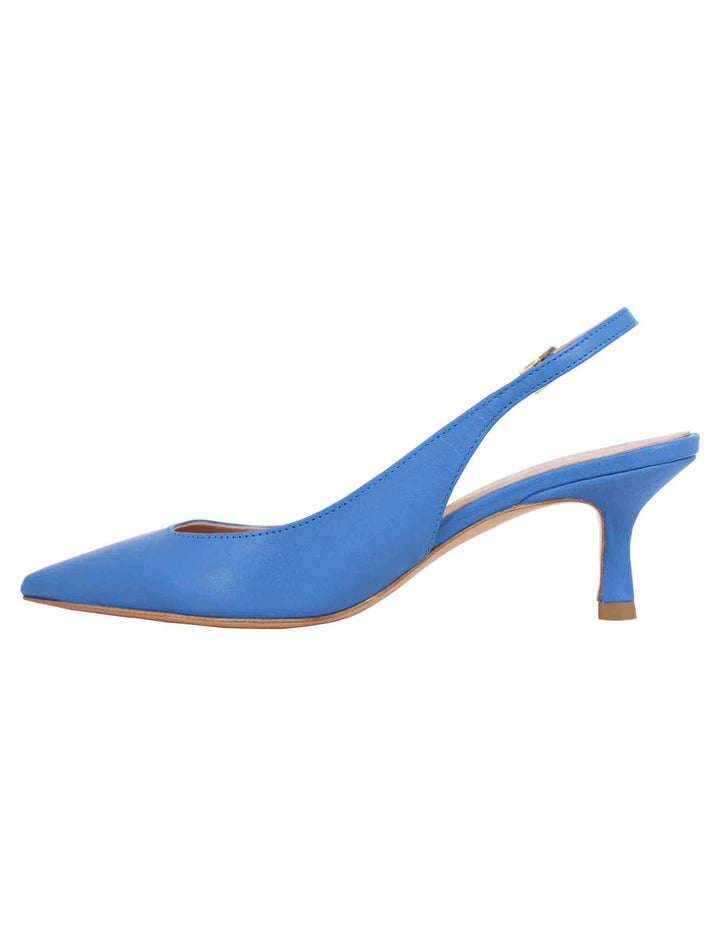 Spatarella Decollete slingback donna in pelle blu tacco basso I Più Venduti
