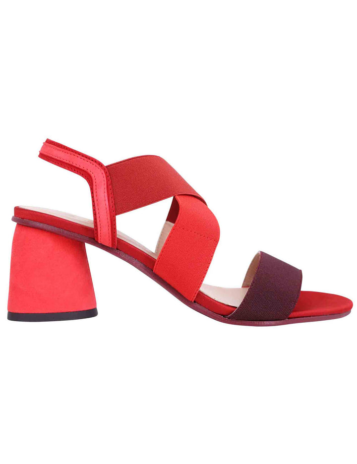 Spatarella Sandali slingback donna in tessuto bordeaux con tacco in tinta Cyber Monday