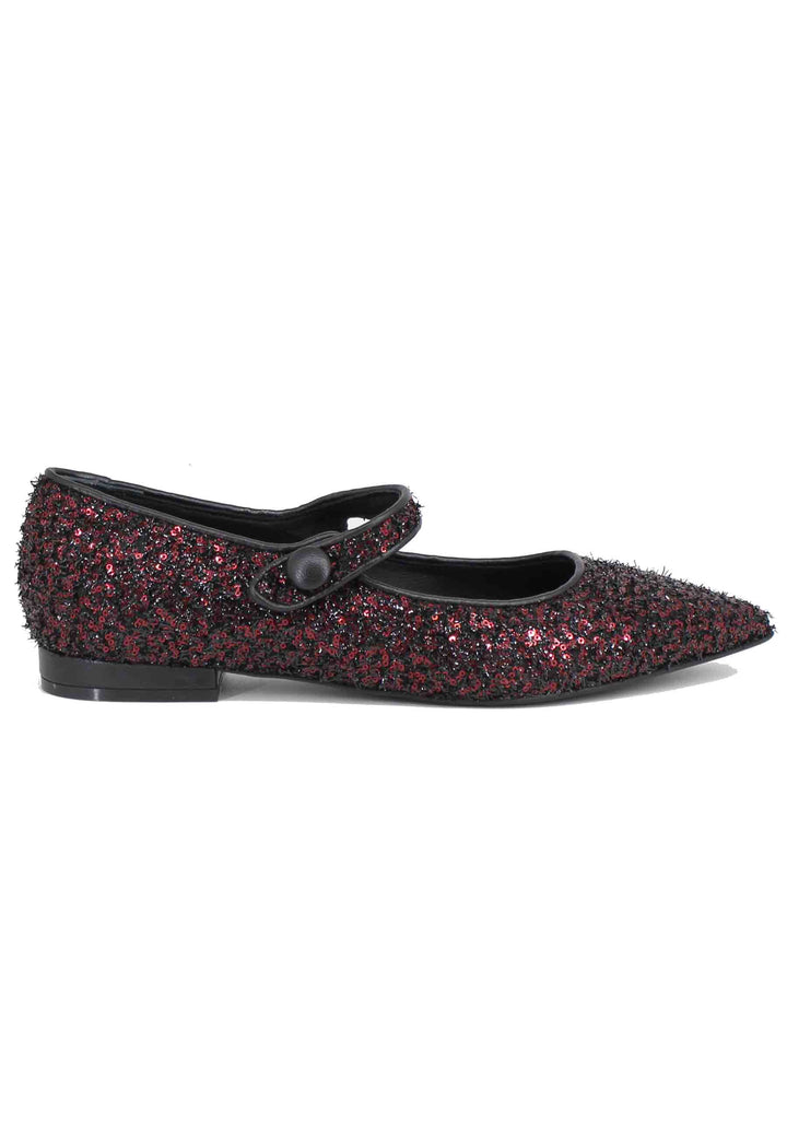 Spatarella Ballerine donna in tessuto glitter rosso Offerta Anniversario