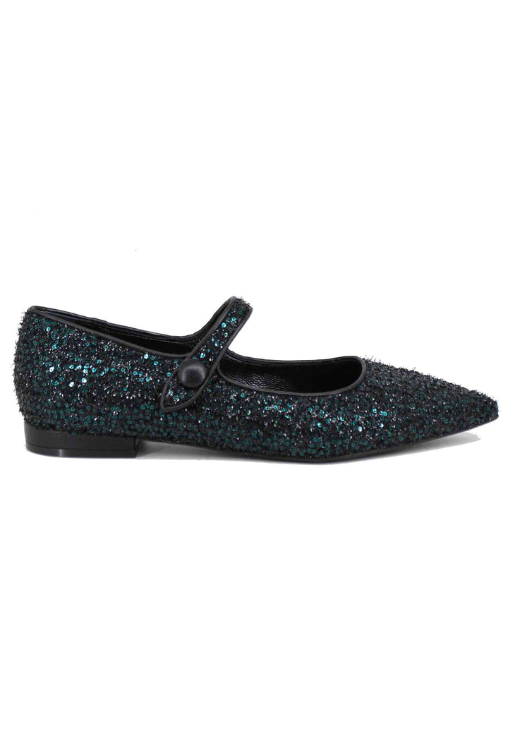 Spatarella Ballerine donna in tessuto glitter verde Smaltimento dello stoccaggio