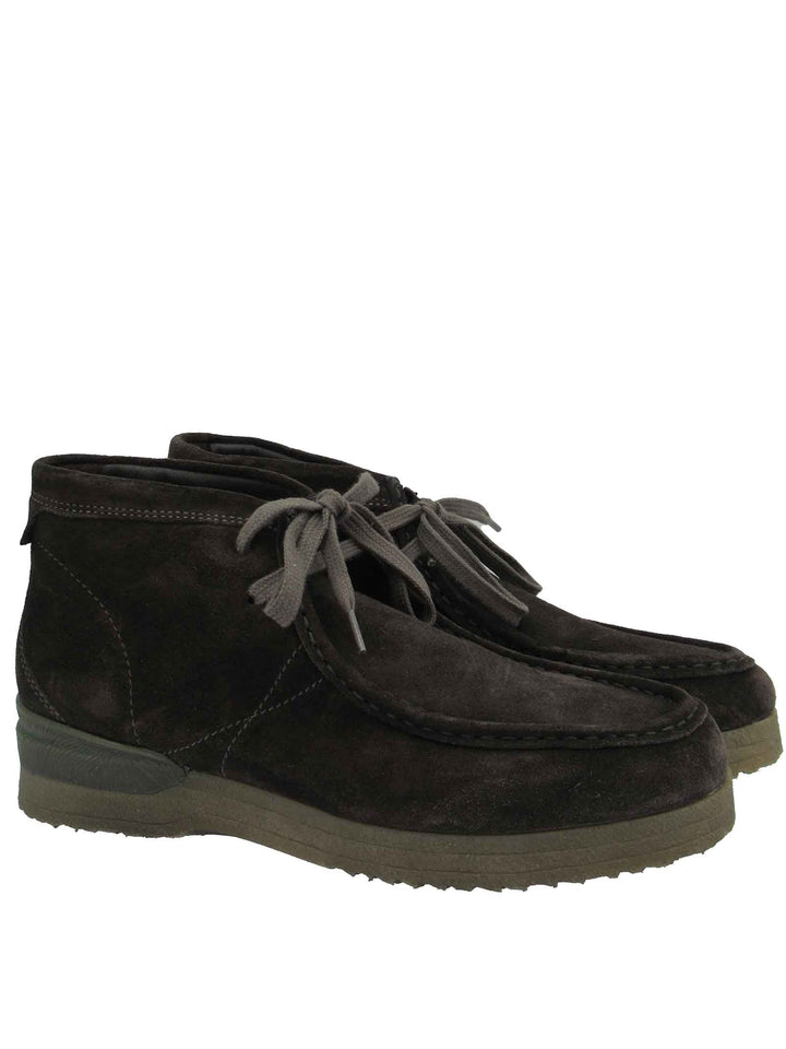 Spatarella Calzature Uomo Stivaletti Polacchine in Camoscio Fango con Cuciture e Fondo Para Online Outlet