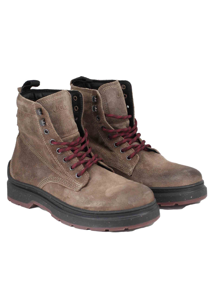 Spatarella Stivaletti anfibi uomo in camoscio vintage taupe Red Rock Boot Suede Offerta temporanea