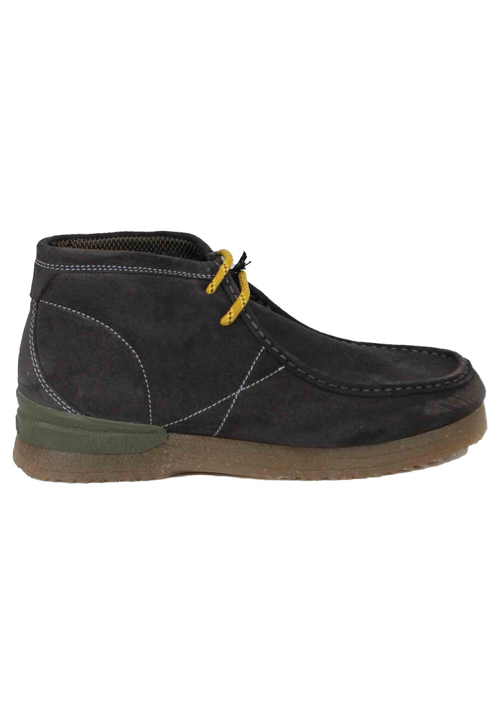 Spatarella Stivaletti polacchine uomo in camoscio grigio con suola in para Bantam Offerte stagionali