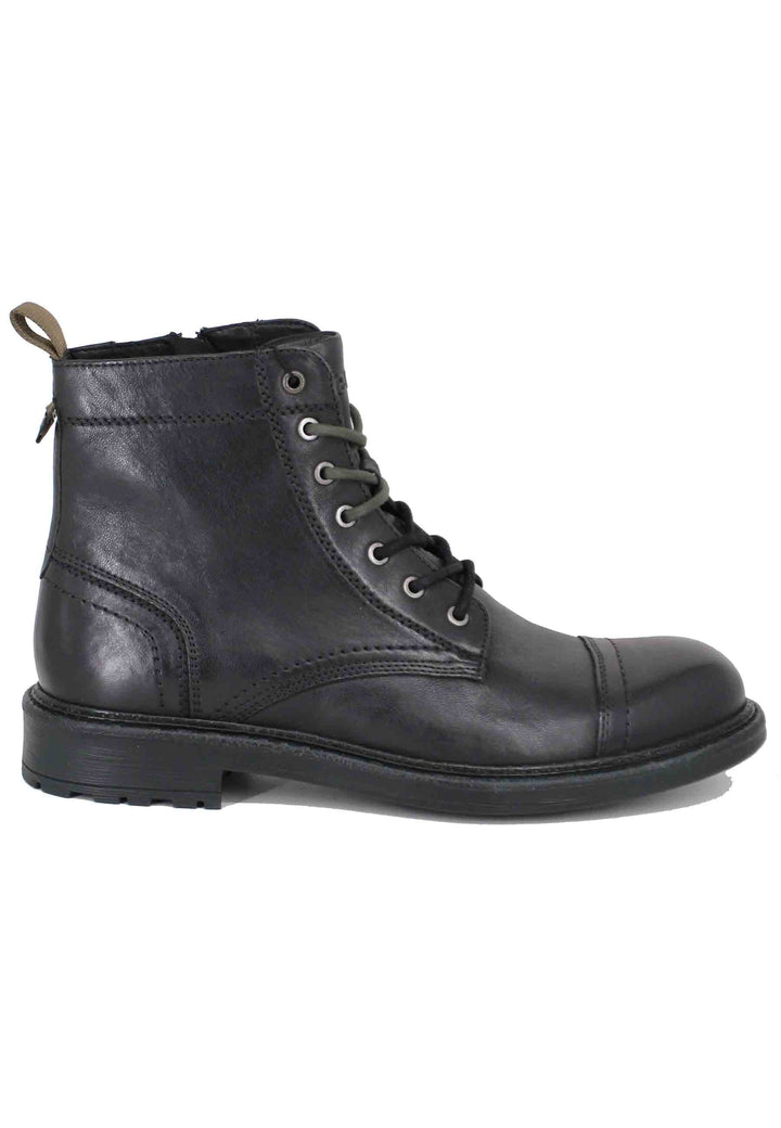 Spatarella Stivaletti uomo stringati in pelle nera Maywood Sconti VIP