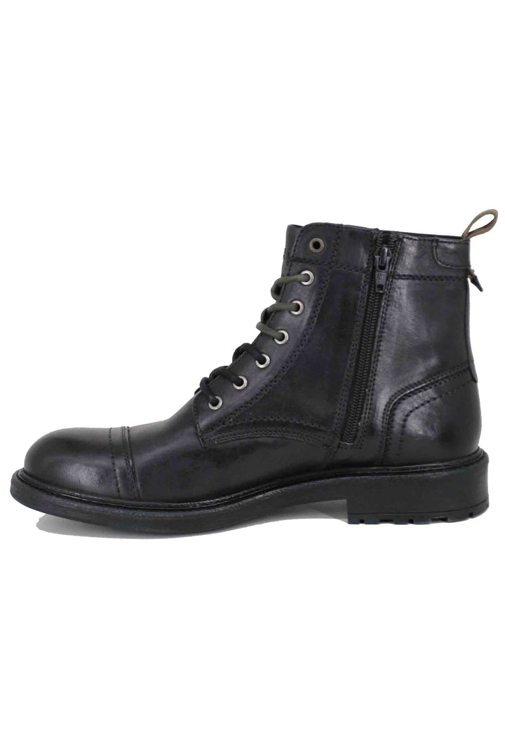 Spatarella Stivaletti uomo stringati in pelle nera Maywood Sconti VIP