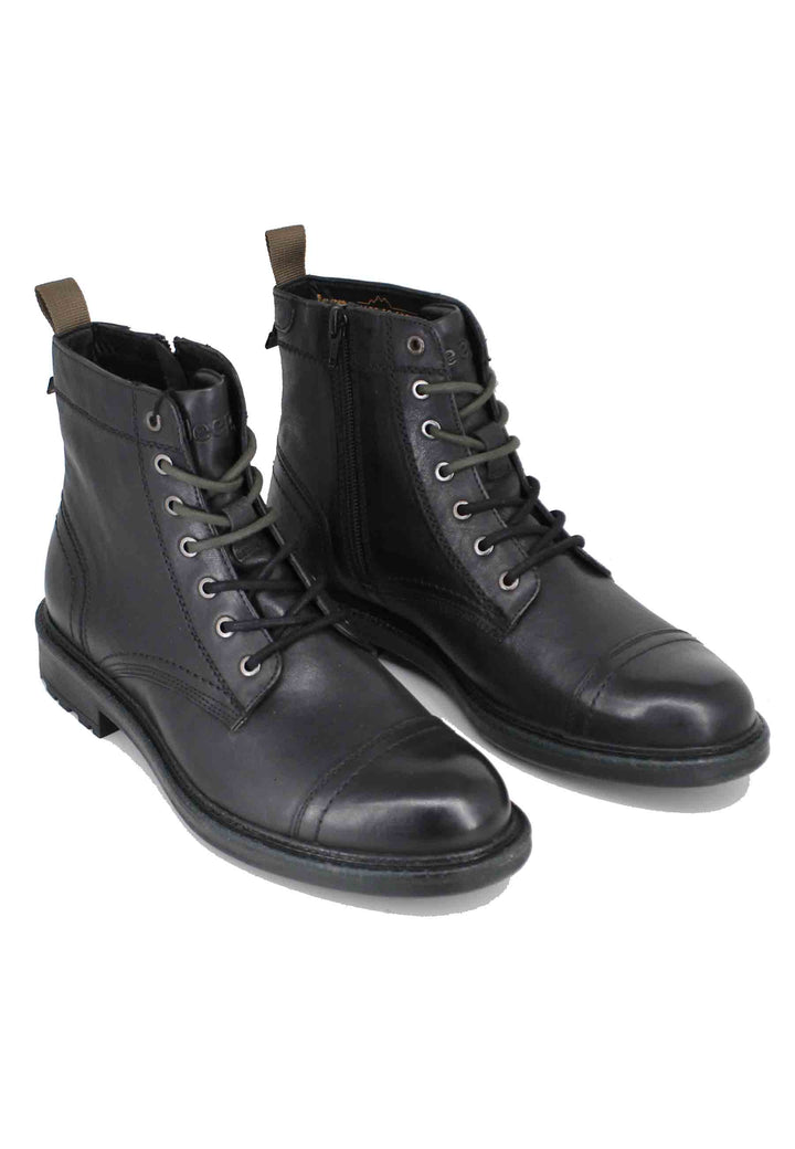Spatarella Stivaletti uomo stringati in pelle nera Maywood Sconti VIP