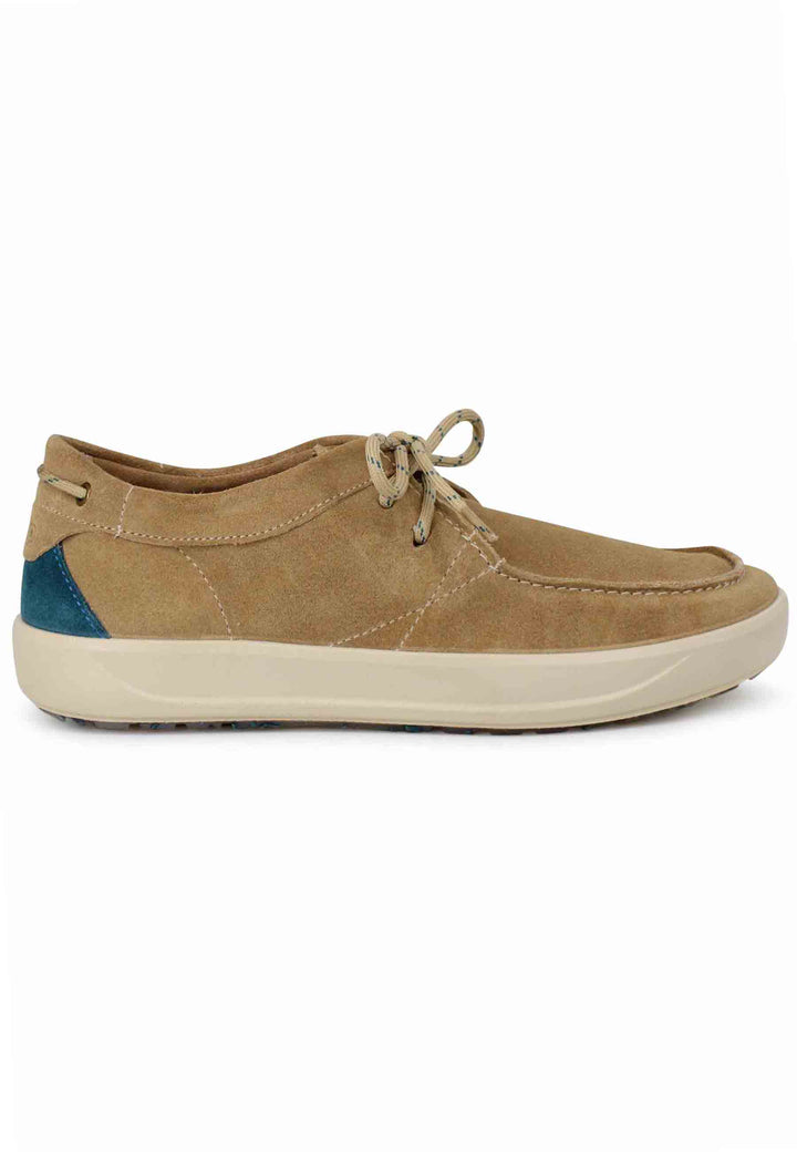 Spatarella Stringate uomo Bob Cat in camoscio beige con suola in gomma Prezzo basso