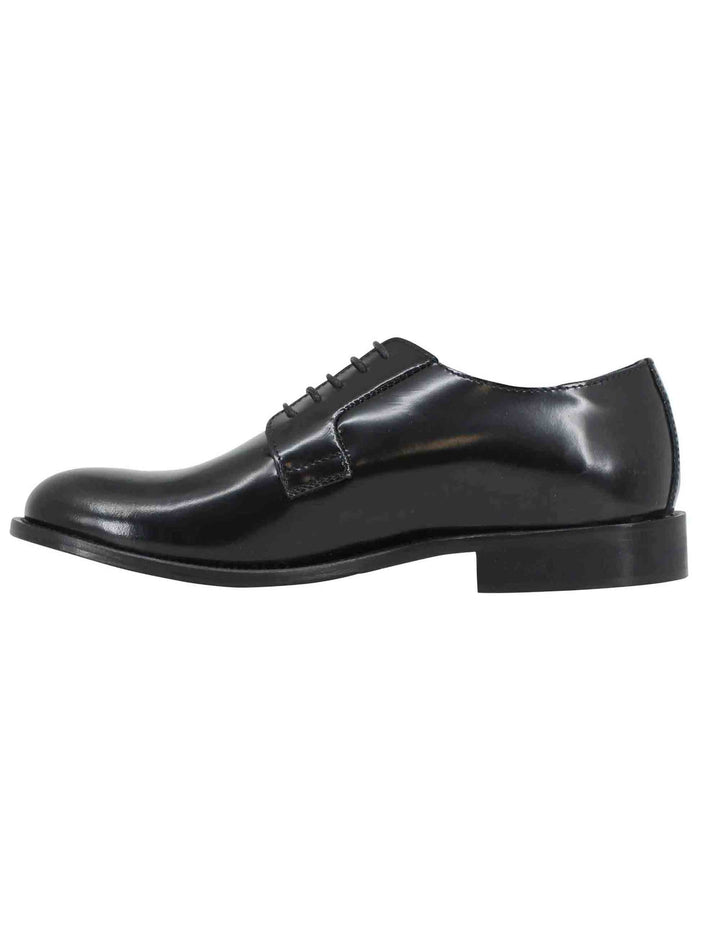 Spatarella Stringate uomo in pelle nera con suola in cuoio Super Saving Price