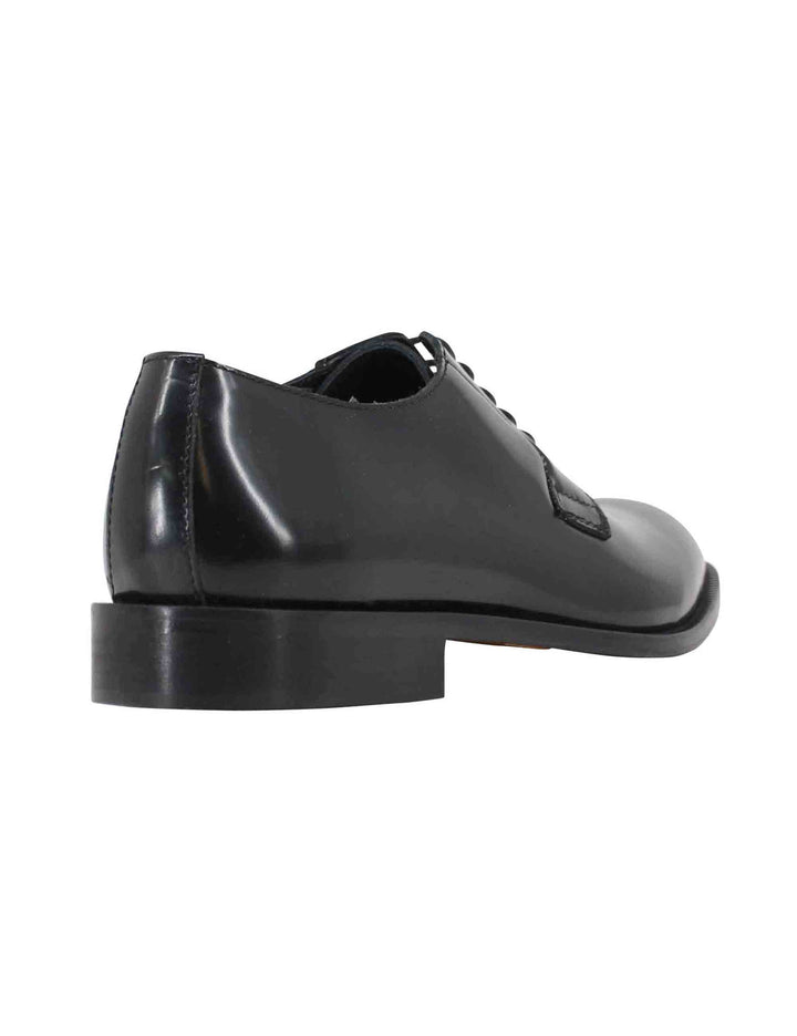 Spatarella Stringate uomo in pelle nera con suola in cuoio Super Saving Price