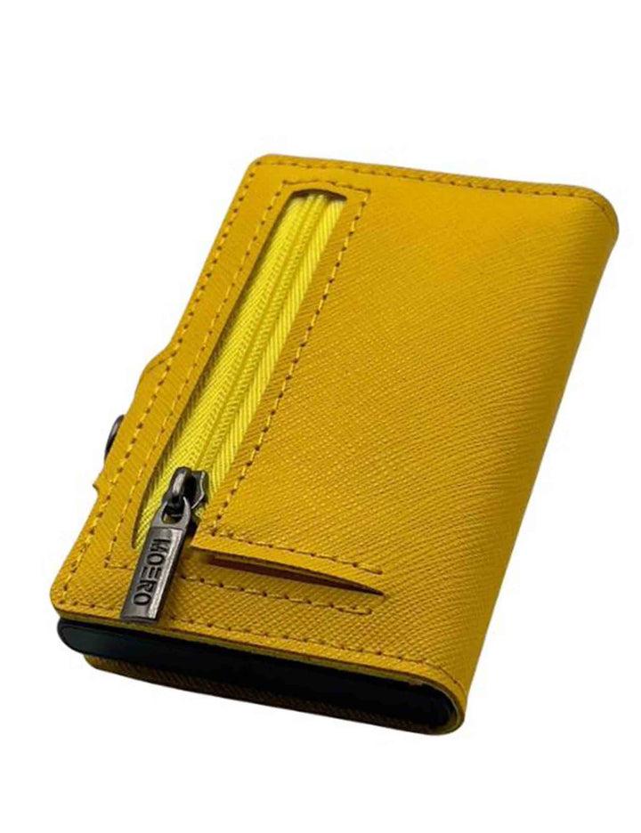 Spatarella Portatessere in pelle saffiano giallo antigraffio con portamonete Fino al 50% di sconto