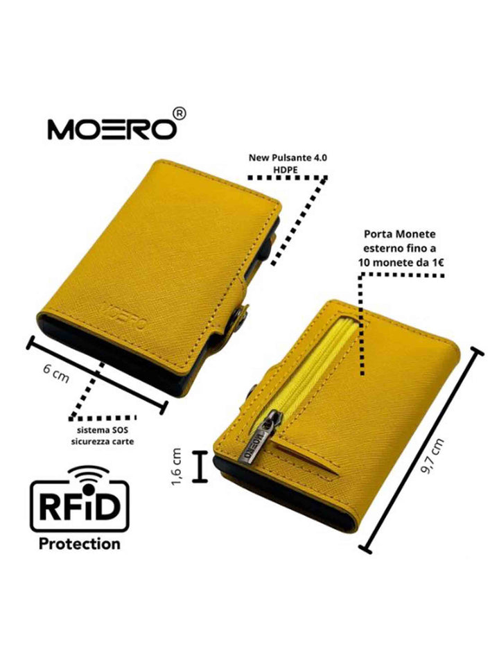 Spatarella Portatessere in pelle saffiano giallo antigraffio con portamonete Fino al 50% di sconto