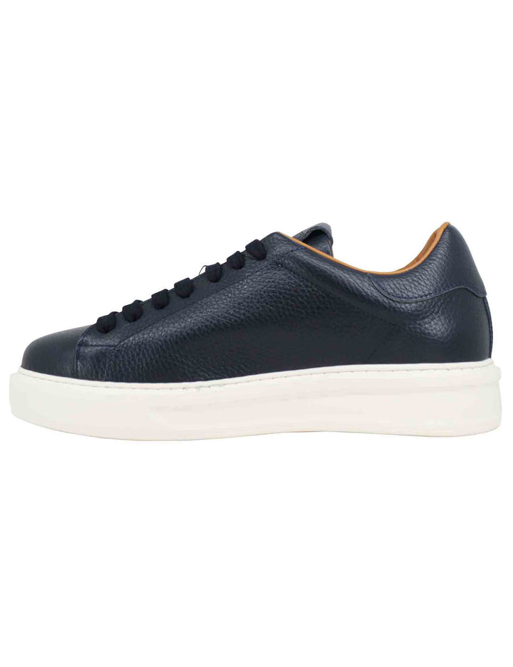 Spatarella Sneakers uomo in pelle blu martellata con suola alta in gomma Fino al 65% di sconto