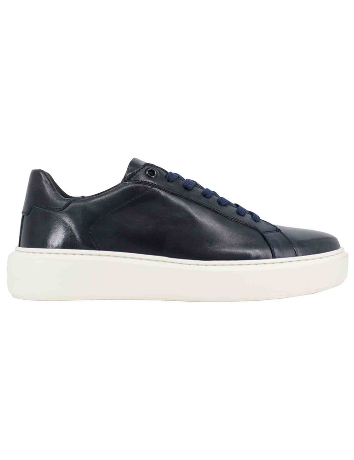 Spatarella Sneakers uomo in pelle blu con suola alta ulta light Sostegno trimestrale
