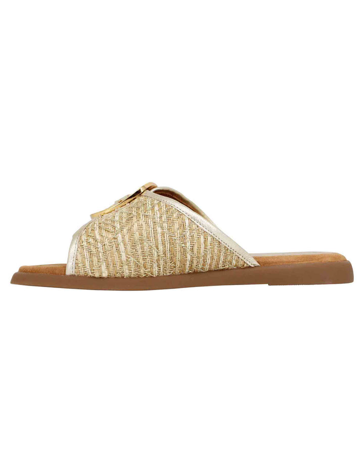 Spatarella Sandali donna in tessuto oro Officina
