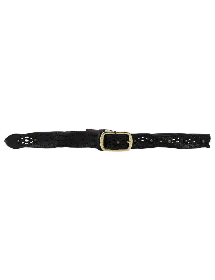 Spatarella Cinture donna in pelle nera con borchie Promozione
