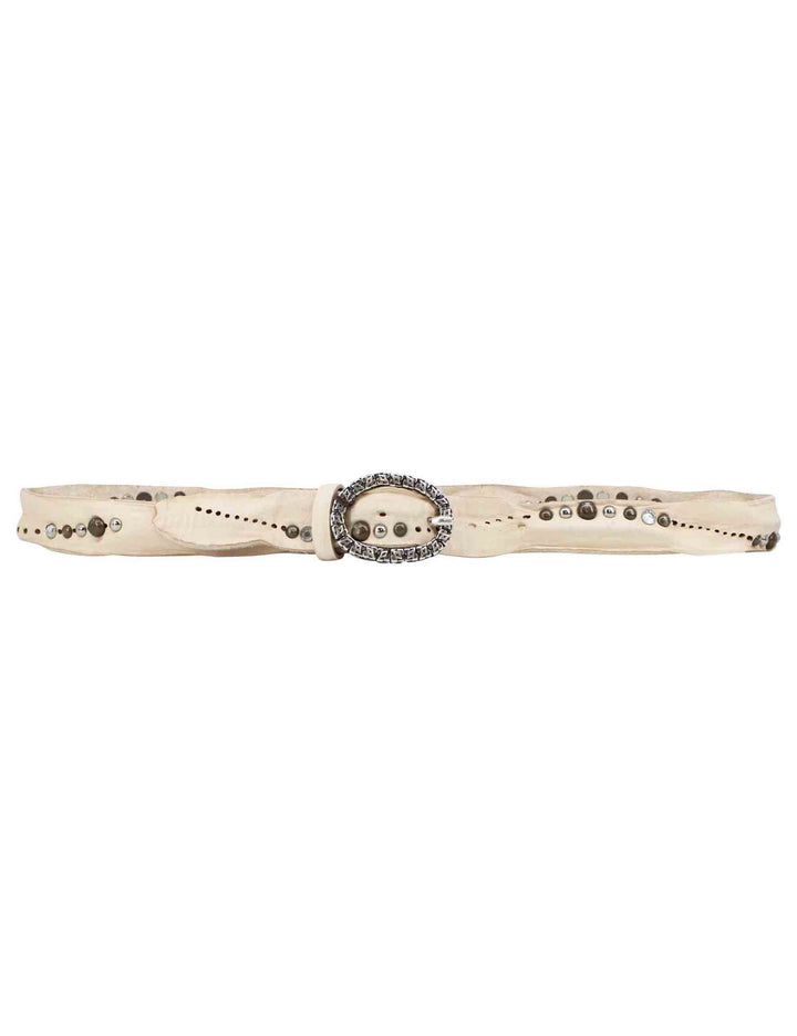 Spatarella Cinture donna in pelle bianca con borchie Pezzi Unici