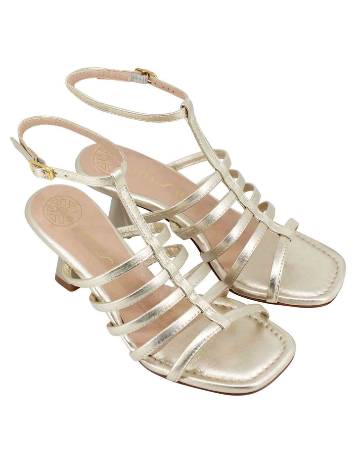 Spatarella Sandali donna in pelle laminata platino con punta quadra e cinturino alla caviglia Soddisfazione Garantita