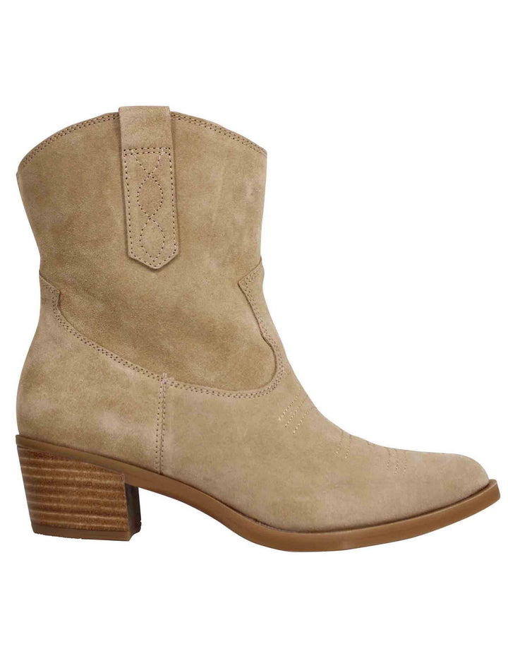 Spatarella Stivaletti texani donna in camoscio beige Acquista Ora