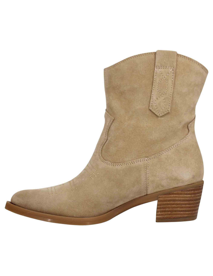 Spatarella Stivaletti texani donna in camoscio beige Acquista Ora