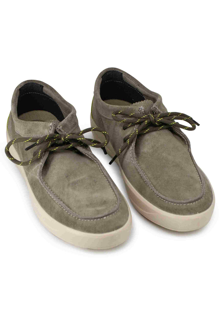 Spatarella Stringate uomo Bob Cat in camoscio verde con suola in gomma Fino Al -60%