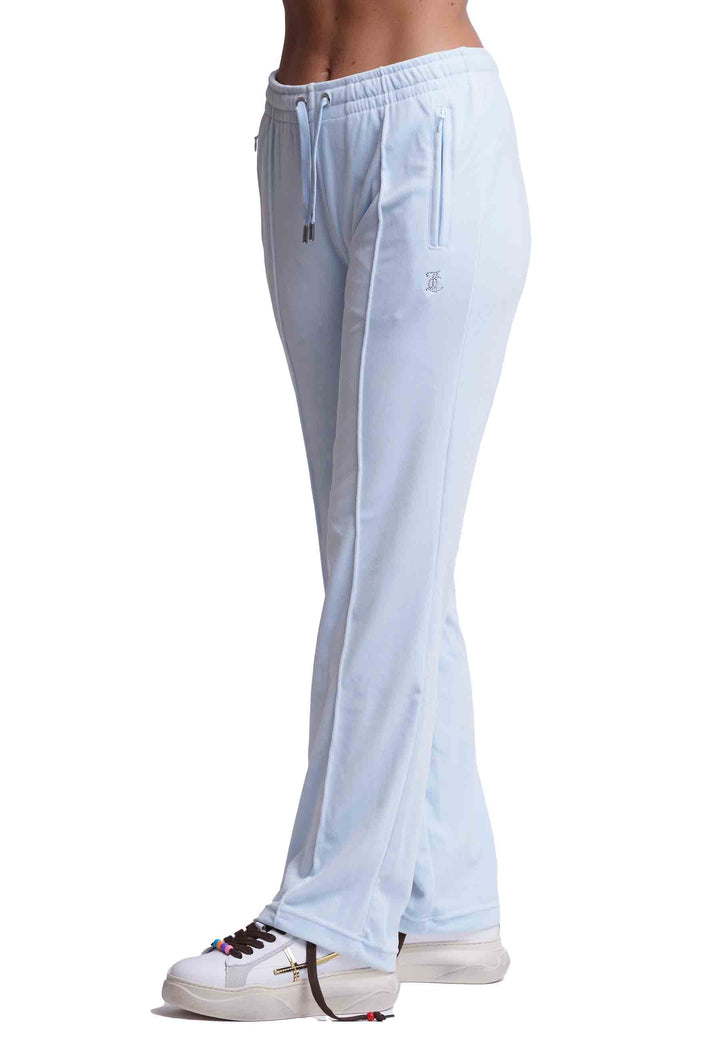 Spatarella Pantaloni donna Diamond in velluto celeste con strass Novità