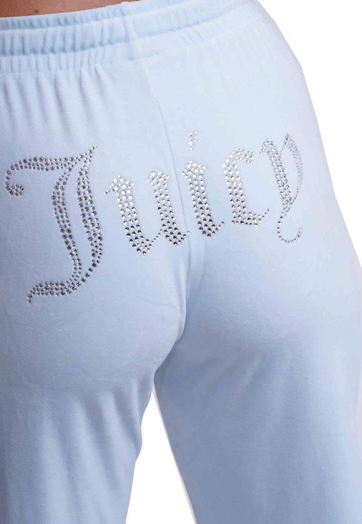 Spatarella Pantaloni donna Diamond in velluto celeste con strass Novità