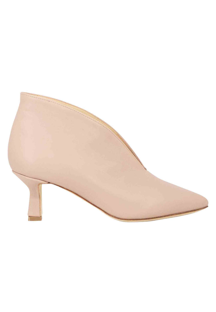 Spatarella Ankle boot donna in pelle cipria con tacco basso Sconto