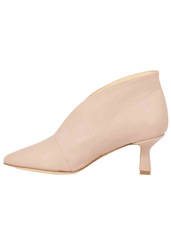 Spatarella Ankle boot donna in pelle cipria con tacco basso Sconto