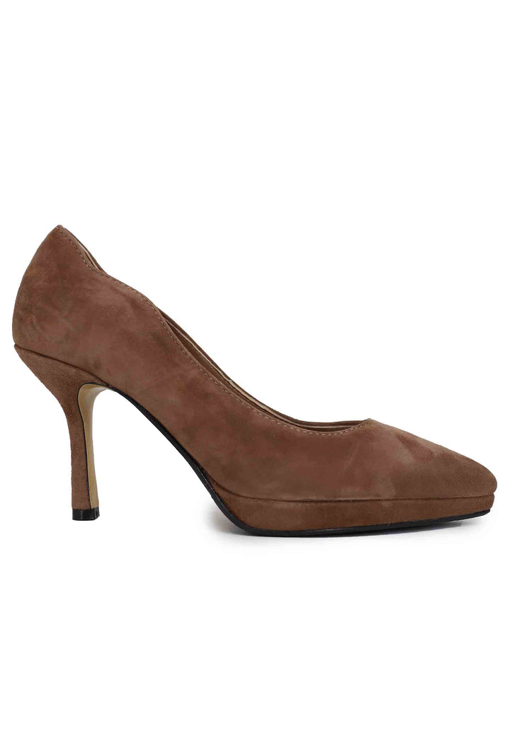 Spatarella Decollete donna in camoscio cuoio tacco alto Offerta
