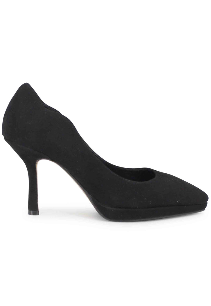 Spatarella Decollete donna in camoscio nero tacco alto Economico