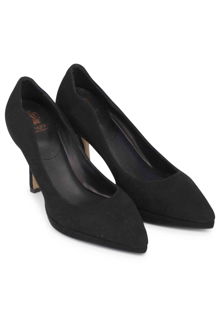 Spatarella Decollete donna in camoscio nero tacco alto Economico